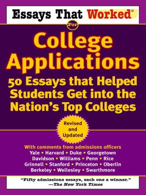 cover image of Essays that Worked for College Applications